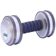 Two Pcs Rubber Dumbbell Set - 10kg - Silver