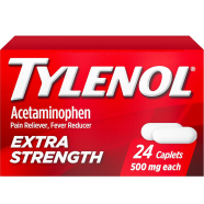 Tylenol Extra Strength 500 mg Acetaminophen Pain Reliever and Fever Reducer 24 Tablets