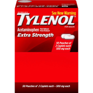 Tylenol Extra Strength 500 mg Acetaminophen Pain Reliever and Fever Reducer 50 Tablets