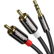 UGREEN 10590 3.5mm Male to 2RCA Male Cable 3m (Black) AV116