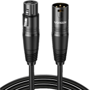 UGREEN 20714 Cannon Male to Female Microphone Extension Audio Cable 10m (Black) AV130