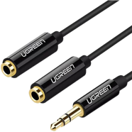 UGREEN 20816 3.5mm Male to 2 Female Audio Cable 20cm (Black) image