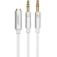 UGREEN 20897 3.5mm Female to 2 Male Audio Cable ABS Case (White) AV140