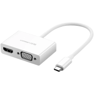 UGREEN 30843 USB Type C to HDMI Plus VGA Converter (White) MM123