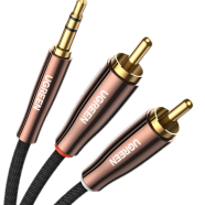 UGREEN 3.5mm Male to 2RCA Copper Case Braided Aux Cable 2m AV170 - 80847 image