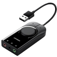 UGREEN 50599 USB External Stereo Sound Adapter 1m (Black) CM129