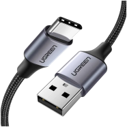 UGREEN 60126 USB-A 2.0 to USB-C Cable Nickel Plating Aluminum Braid 1m (Black) US288