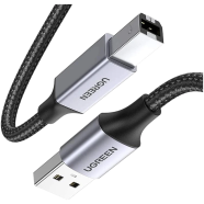 UGREEN 80803 USB-A Male to USB-B 2.0 Printer Cable Alu Case with Braid 2m (Black) US369
