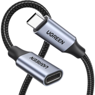 UGREEN 80810 USB-C Male to Female Gen2 5A Braided Cable 0.5m (Black)#US372