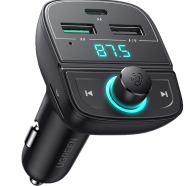 UGREEN 80910 Bluetooth Car Charger (5.0 PD QC3.0 USB Flash Drive TF) (Black) CD229