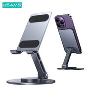 USAMS ZJ074 Aluminum Alloy 360 Rotating Folding Holder For Phone/Tablet