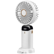 USB Handheld Mini Fan Foldable Portable Neck Hanging Fans 5 Speed USB Rechargeable Fan with Phone Stand and Display Screen