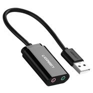 Ugreen US205 USB 2.0 External Sound Adapter (Black)#30724 - 30724
