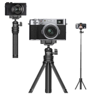 Ulanzi MT-34 Extendable Pole Tripod, Selfie Stick with 2 in 1 Phone Clamp