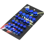 Universal 30 Pcs Bolt Screw Cover Cap For Motorbike Ornamental Molding - Blue Color