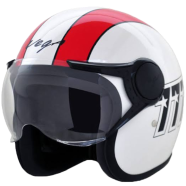 VEGA Jeet Half Face Bike Helmet Red and White