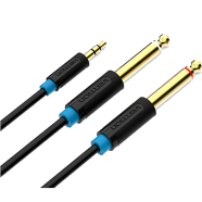VENTION BACBI 3.5mm TRS Male to Dual 6.35mm Male Audio Cable 3M Black
