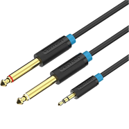 VENTION BACBJ 3.5mm TRS Male to Dual 6.35mm Male Audio Cable 5M Black