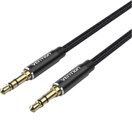 VENTION BAWBG Cotton Braided 3.5mm Male to Male Audio Cable 1.5M Black Aluminum Alloy Type