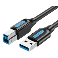 VENTION COQBJ USB 2.0 A Male to B Male Cable 5M Black PVC Type