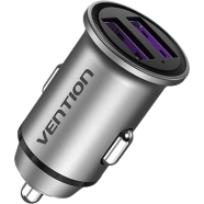 VENTION FFEH0 Two-Port USB (30/30) Car Charger Gray