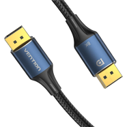 VENTION HCELI Cotton Braided DP Male To Male HD Cable 8K 3M Blue Aluminum Alloy Type