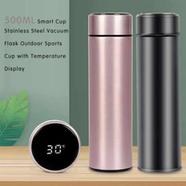 Vacuum Thermos With Temperature Measurement LCD Display Stainless Steel Insulated Water Bottle- 500ml 