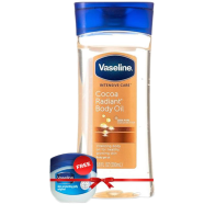 Vaseline Intensive Care Cocoa Radiant Body Oil 200ml UK With Free Vaseline Original Skin Protecting Jelly Plus 5.5gm