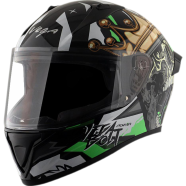 Vega Bolt Crown Men Black Neon Green Helmet