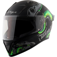 Vega Bolt Octopus Dull Black Neon Green Helmet