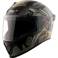 Vega Bolt Superhero Black Grey Helmet