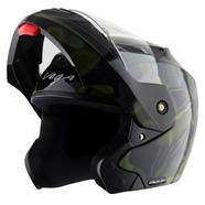Vega Crux Dx Fighter Black Battle Green Helmet