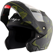 Vega Crux Dx Fighter Dull Black Battle Green Helmet