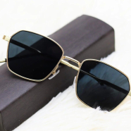 Versatile -NEW Fashion Golden-Black Metallic Frame New Vintage Men and Female Luxury Designer Glasses - Sun Glass For Men- Avant-garde icon