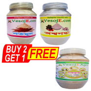 VesojE Agro Shatamul Powder - 150gm And Ashwagandha Powder - 150gm With Shaptovut Powder - 150gm (Buy 2 Get 1) Free