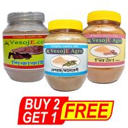 VesojE Agro Shikakai Powder-150 gm and Ritha Powder-100gm With Kesraj Powder-100g (Buy 2 Get 1 FREE)