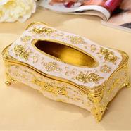 Vintage European Tissue Box Holder Luxurious Tissue Box Cover Gold Plastic Tissue Holder for Home Hotel Office Decor