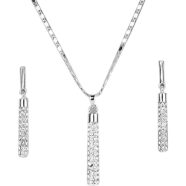 Vintage Female Blue Crystal Jewelry Set