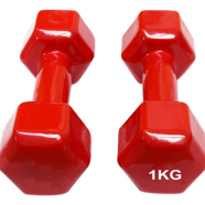 Vinyl Dumbbell 1 Kg with Pair - Red