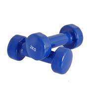 Vinyl Dumbbell - 2 Kg 1 Pair - Rubber Coated - Red and Blue