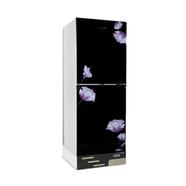 Vision Glass Door Refrigerator RE-185L Mirror Purple Flower - 892014