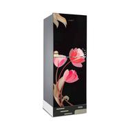 Vision Glass Door Refrigerator RE-196L Pink Tulip Black Bottom Mount - 892106