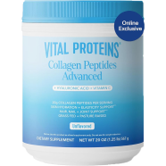 Vital Proteins Collagen Peptides Powder with Hyaluronic Acid and Vitamin C, Unflavored 567gm