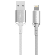 Vyvylabs Crystal Series Fast Charging Data Cable USB to iP 2.4A 1M White ( VCSUL-01)