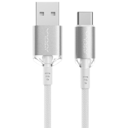 Vyvylabs Crystal Series Fast Charging Data Cable USB to Type-C 3A 1M White - (VCSUC-01)