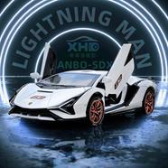 WAKAKAC Alloy Diecast Model Car Compatible for 1/24 Scale Lamborghini Sian FKP37 Collectible Toy Vehicle Pull Back with Light and Sound Toy Car for Boys Adults Girl Gift