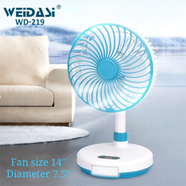 WEIDASI Rechargeable desk fan WD-219 (with Led light)