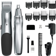 Wahl Groomsman Rechargeable Beard Trimmer kit for Mustaches Nose Hair and Light Detailing and Grooming with Bonus Wet/Dry Battery Nose Trimmer -523394105