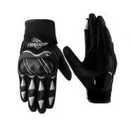 Wall Touch- Motorcycle Racing Leather And Fabric Full Finger Gloves Bike Safety For Biker