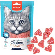 Wanpy Oven-Roasted Cat Dry Treat Chicken Jerky and Codfish Hearts for Cats 80 gm